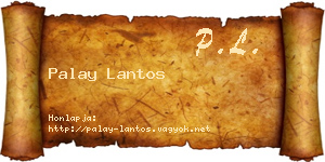Palay Lantos névjegykártya